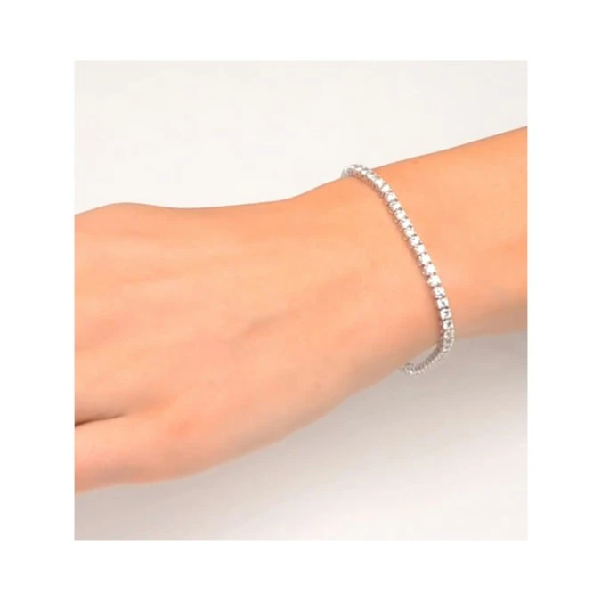 Chloe Lab Diamond Tennis Bracelet 5.00ct G/VS Set In 18K White Gold 4 Chloe Lab Diamond Tennis Bracelet 5.00ct G/VS Set In 18K White Gold - Image 4