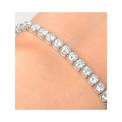 Chloe Lab Diamond Tennis Bracelet 7.00ct G/VS Set In 18K White Gold -The Diamond Store fdt23 8xuy v1