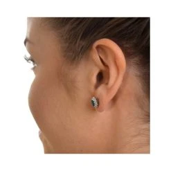 Emerald 6 X 4mm And Diamond 18K Yellow Gold Earrings -The Diamond Store feg27 g v3