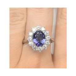 Tanzanite 1.7ct And Diamond 1ct Cluster Ring In 18K White Gold -The Diamond Store fet27 vs v1