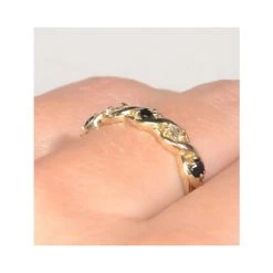 Sapphire 2.25 X 2.25mm And Diamond 9K Gold Ring -The Diamond Store fet30u v2