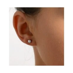 Diamond Earrings 0.66CT Studs H/SI Quality In 18K White Gold - 4.5mm 9 Diamond Earrings 0.66CT Studs H/SI Quality In 18K White Gold - 4.5mm -The Diamond Store fg23 88juy v2