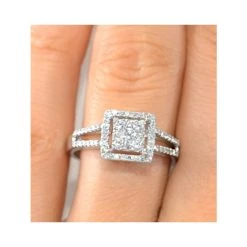 Halo Engagement Ring Galileo 0.50ct Of Diamonds In 18K Gold - FT75 -The Diamond Store ft75 v1 1