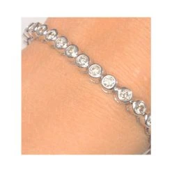 Diamond Tennis Bracelet Rubover Style 5.00ct 9K White Gold -The Diamond Store i3378 v1