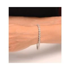 Diamond Tennis Bracelet Rubover Style 5.00ct 9K White Gold -The Diamond Store i3378 v2