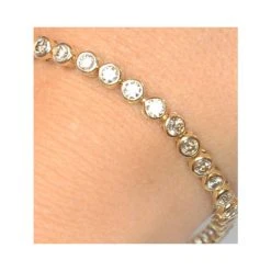 Diamond Tennis Bracelet Rubover Style 3.00ct 9K Yellow Gold -The Diamond Store i3384 v1