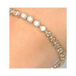 Diamond Tennis Bracelet Rubover Style 4.00ct 9K Yellow Gold 8 Diamond Tennis Bracelet Rubover Style 4.00ct 9K Yellow Gold -The Diamond Store i3385 v1