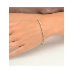 Diamond Tennis Bracelet Rubover Style 4.00ct 9K Yellow Gold 9 Diamond Tennis Bracelet Rubover Style 4.00ct 9K Yellow Gold -The Diamond Store i3385 v2