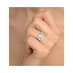 Diamond 1.00CT 18K White Gold Cross-Over Ring 9 Diamond 1.00CT 18K White Gold Cross-Over Ring -The Diamond Store n3739h