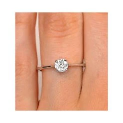 Galileo 0.50ct Look Diamond 0.17ct And 18K White Gold Ring -The Diamond Store n4408 v1