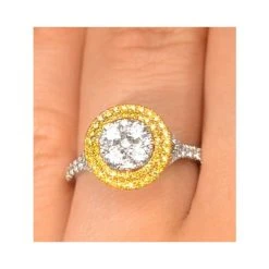 Halo Engagement Ring Arianna With 1ct Of Yellow Diamonds In 18KW Gold -The Diamond Store n4418 v1