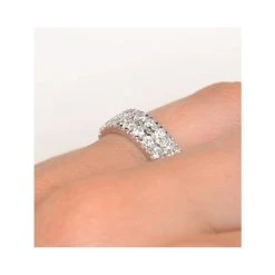 2 Row Diamond 1.00ct And 18K White Gold Half Eternity Ring - N4499 -The Diamond Store n4499 v1