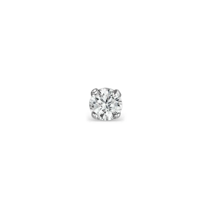 SINGLE Lab Diamond Stud Earring 0.10ct H/Si In 9K White Gold - 3mm 1 SINGLE Lab Diamond Stud Earring 0.10ct H/Si In 9K White Gold - 3mm
