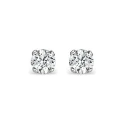 Diamond Earrings 0.40CT Studs Premium Quality In 18K White Gold 3.8mm