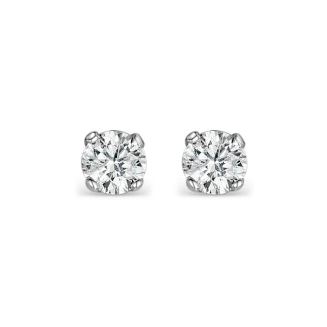 Diamond Earrings 0.40CT Studs Premium Quality In 18K White Gold 3.8mm 1 Diamond Earrings 0.40CT Studs Premium Quality In 18K White Gold 3.8mm