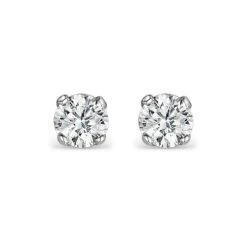 Diamond Earrings 0.66CT Studs Premium Quality 18K White Gold - 4.5mm