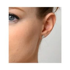 Diamond Earrings 2.00ct Look Galileo Style 0.74ct In Platinum -The Diamond Store p3464s v2