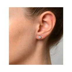 Diamond Earrings 1.00ct Look Galileo Style - 0.30ct In 18K White Gold -The Diamond Store p3465 v1