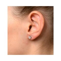 Diamond Earrings 1.00ct Look Galileo Style - 0.30ct In 18K White Gold -The Diamond Store p3465 v2