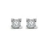 Platinum Princess Diamond Earrings - 0.66CT - H/SI - 3.8mm