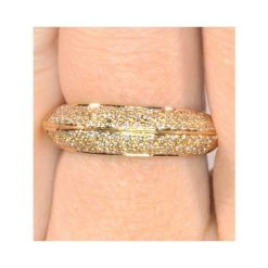 18K Gold Diamond Pave Ring 0.32ct H/si -The Diamond Store rx23 v1