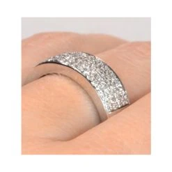 18K White Gold Diamond Pave Ring 0.45ct H/si -The Diamond Store rx24 v1