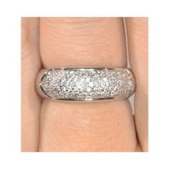 18K White Gold Diamond Pave Ring 0.64ct H/si -The Diamond Store rx25 v1