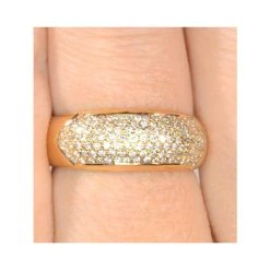 18K Gold Diamond Pave Ring 0.35ct H/si -The Diamond Store rx26 v1