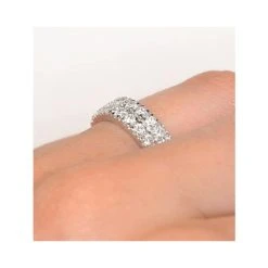 2 Row Diamond 1.00ct And Platinum Half Eternity Ring - S3482 -The Diamond Store s3482 v1