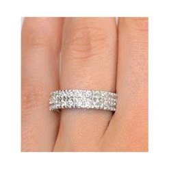 2 Row Diamond 1.00ct And Platinum Half Eternity Ring - S3482 -The Diamond Store s3482 v2