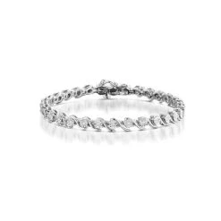 0.19ct Diamond And Silver Twist Bracelet - UD3241
