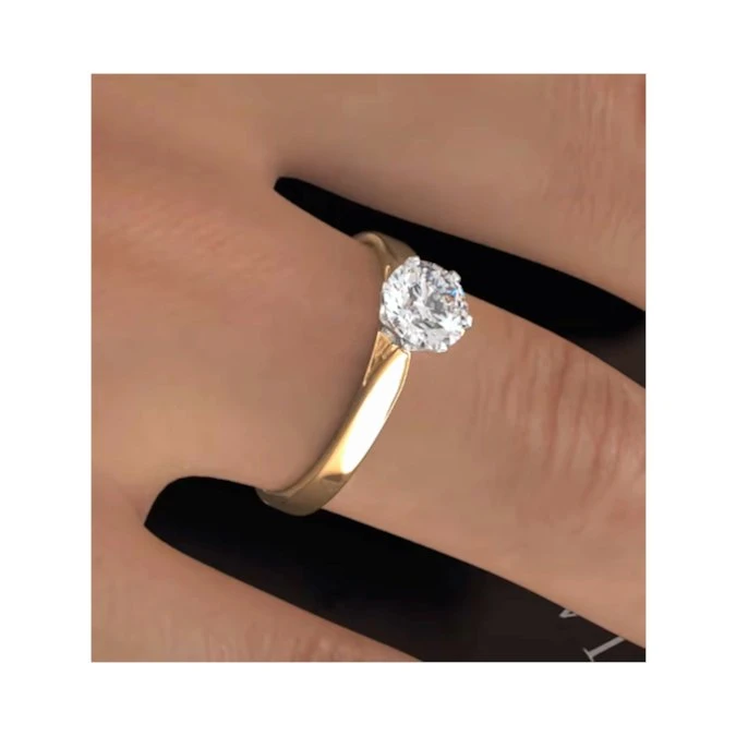 1 Carat Diamond Engagement Ring Low Set Chloe Lab F/VS1 18K Gold 4 1 Carat Diamond Engagement Ring Low Set Chloe Lab F/VS1 18K Gold - Image 4