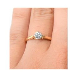 Certified Low Set Chloe 18K Gold Diamond Engagement Ring 0.33CT -The Diamond Store ut23 55rma v1
