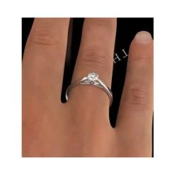 Engagement Ring Certified Low Set Chloe 18K White Gold Diamond 0.33CT -The Diamond Store ut23 55rmy v1