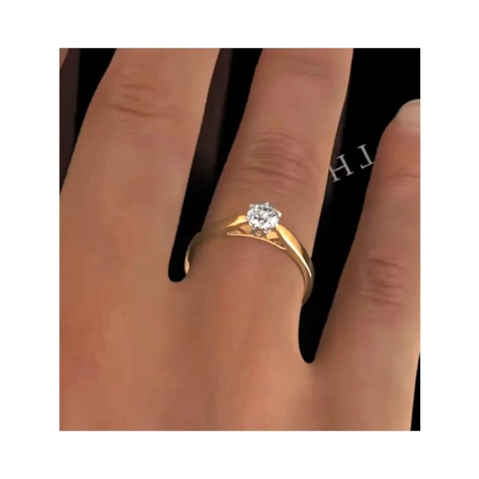Half Carat Diamond Engagement Ring Low Chloe Lab F/VS1 18K Gold 4 Half Carat Diamond Engagement Ring Low Chloe Lab F/VS1 18K Gold - Image 4