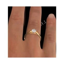 Certified 0.50CT Chloe Low 18K Gold Engagement Ring G/SI2 -The Diamond Store ut23 72iu4a v1
