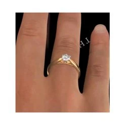 Certified Low Set Chloe 18K Gold Diamond Engagement Ring 0.50CT -The Diamond Store ut23 72rma v1