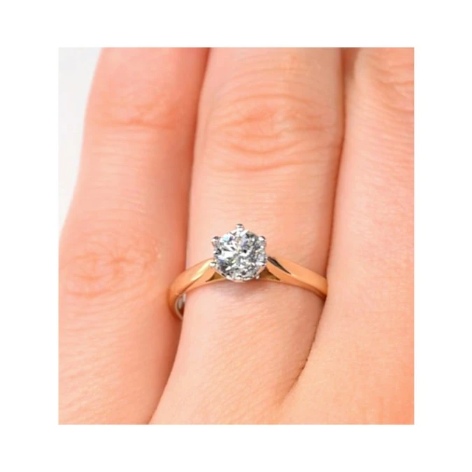 Certified Low Set Chloe 18K Gold Diamond Engagement Ring 0.75CT 4 Certified Low Set Chloe 18K Gold Diamond Engagement Ring 0.75CT - Image 4