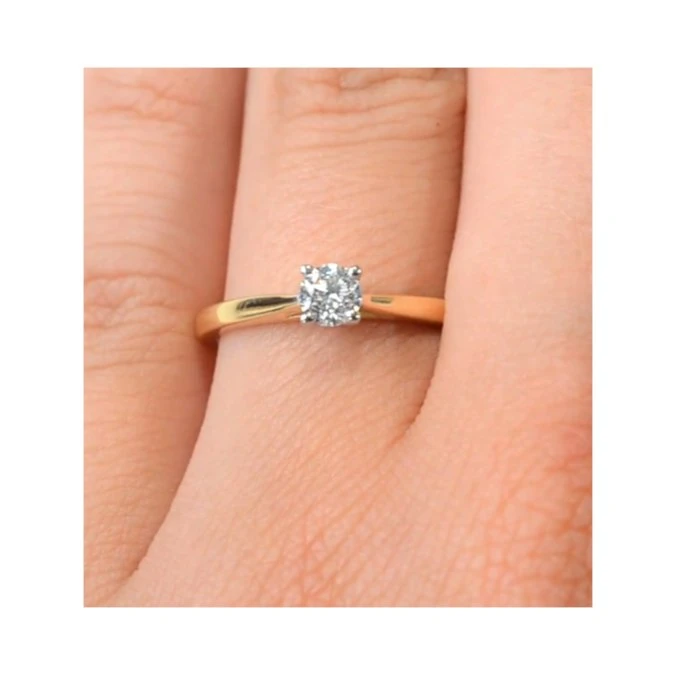 Engagement Ring Petra 0.33ct Lab Diamond H/Si In 18K Gold 4 Engagement Ring Petra 0.33ct Lab Diamond H/Si In 18K Gold - Image 4