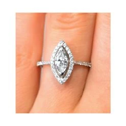 Halo Engagement Ring Ella 0.84ct H/Si Marquise Diamond 18K White Gold 8 Halo Engagement Ring Ella 0.84ct H/Si Marquise Diamond 18K White Gold -The Diamond Store ut31 juy v1