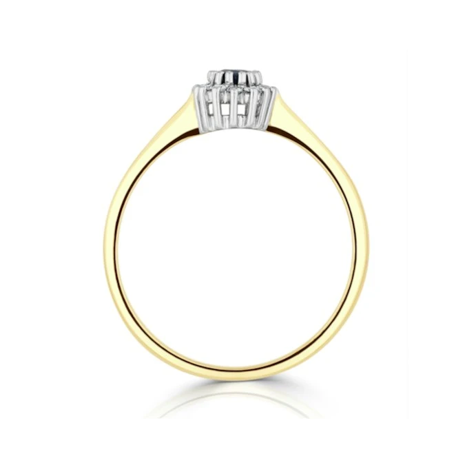 Sapphire 5 X 3mm And Diamond 9K Gold Ring A3225 3 Sapphire 5 X 3mm And Diamond 9K Gold Ring A3225 - Image 3