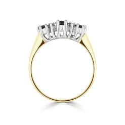 Sapphire 1.00ct And Diamond 9K Gold Ring -The Diamond Store y1032s